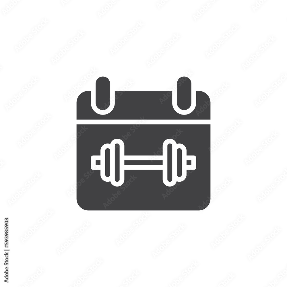 Gym day calendar vector icon Gym day calendar vector icon