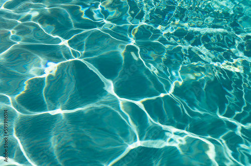 defocused turquoise water summertime background with ripples. defocused turquoise ripple water