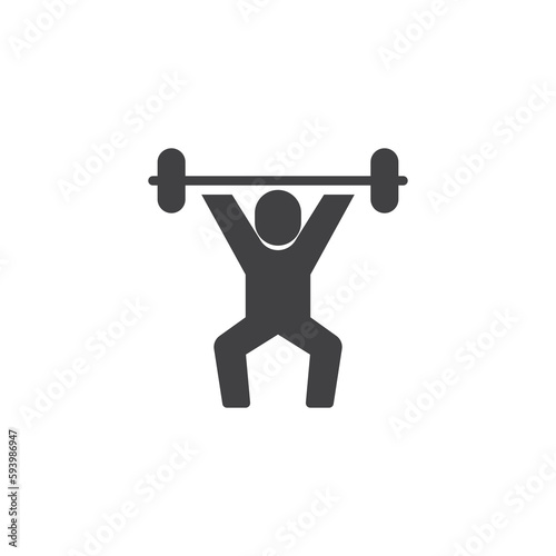 Weightlifting sport vector icon