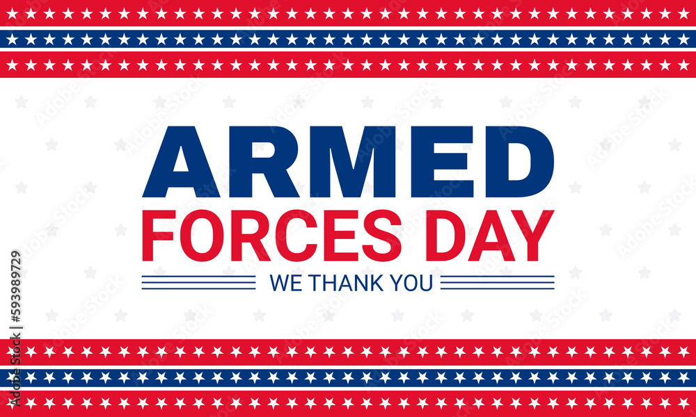 Armed forces day template poster design. We Thank You. Honoring the Sacrifices of Our Armed Forces