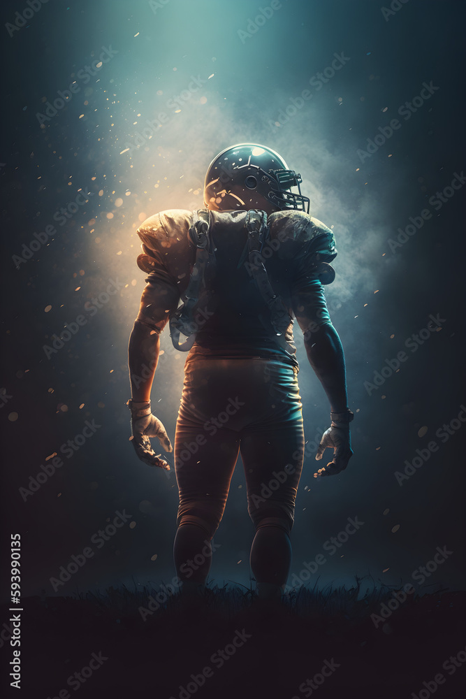Fototapeta premium Credible_american_football_full_artistic_surreal_volumetric