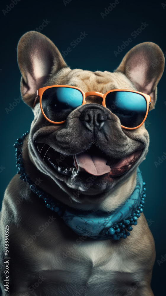 Funny French Bulldog with Sunglasses