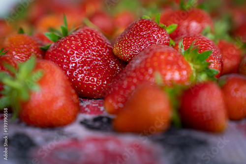 strawberries on the market