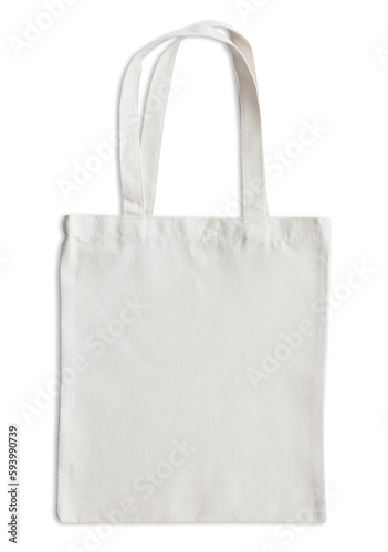 Cotton white shopping bag mockup isolated in transparent PNG, isolated design element