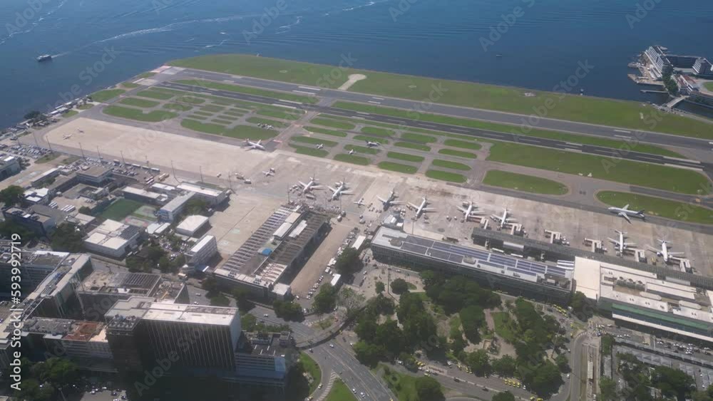 Santos Dumont Airport aerial view. It is the second major airport serving Rio de Janeiro city. Santos Dumont Airport aerial view. It is the second major airport serving Rio de Janeiro city.