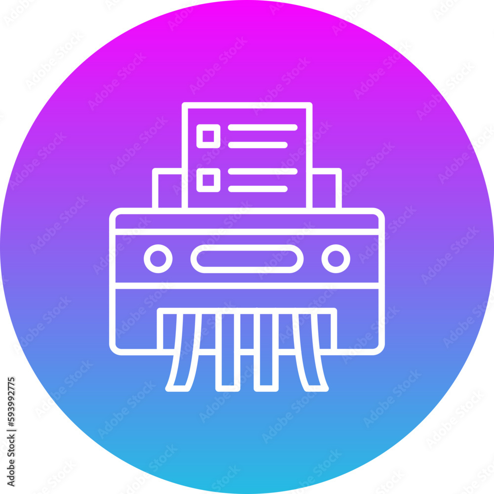 Paper Shredder Gradient Circle Line Inverted Icon Paper Shredder Gradient Circle Line Inverted Icon