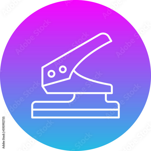 Hole Puncher Gradient Circle Line Inverted Icon