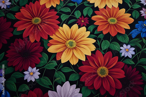 Vintage floral illustration for wallpaper AI Generated