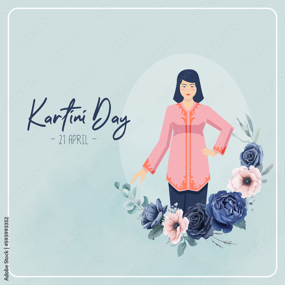 Kartini Day with natural design on the background Kartini Day with natural design on the background