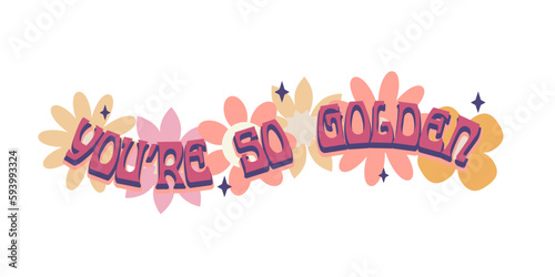 Funny rude lettering text in retro 70s groovy aesthetic style. Fun decoration sign, poster print or greeting card concept.