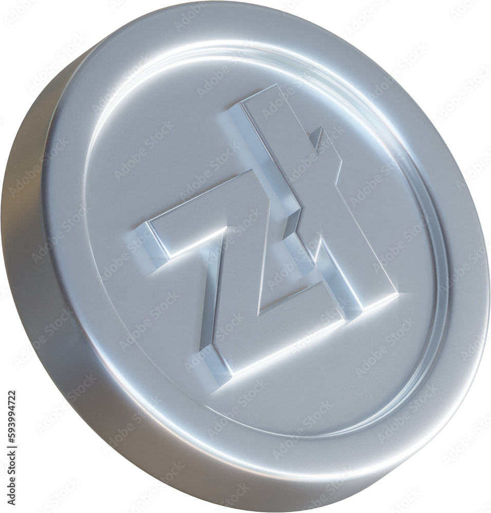 Silver Polish Zloty coin 3d render illustration Silver Polish Zloty coin 3d render illustration