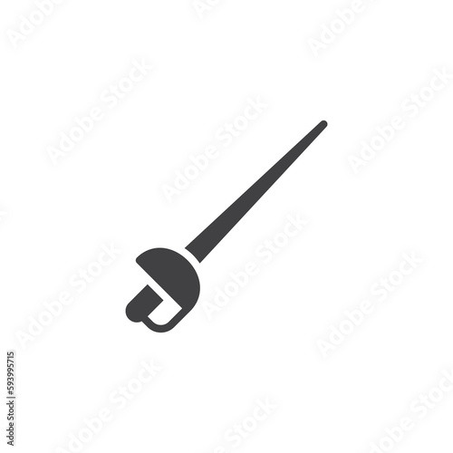 Fencing rapier vector icon