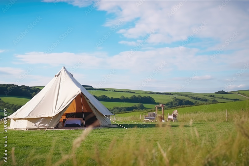 Glamping. luxury glamorous camping. glamping in the beautiful countryside