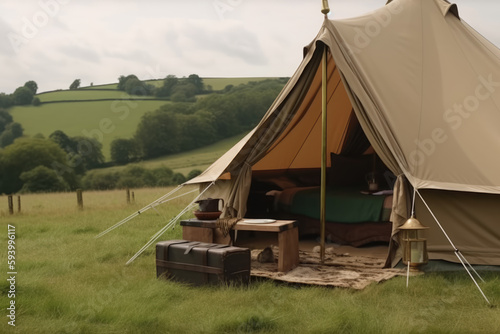 Glamping. luxury glamorous camping. glamping in the beautiful countryside