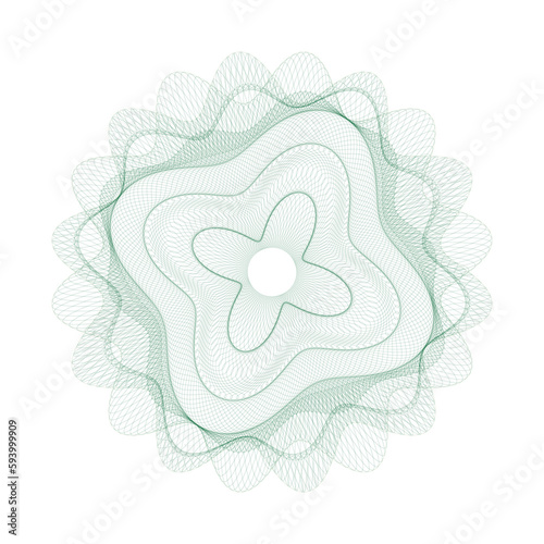 Watermark. Guilloche rosette element. Digital watermark for Security Papers. It can be used as a protective layer for certificate, voucher, banknote, play money design, currency, note, check, ticket, photo