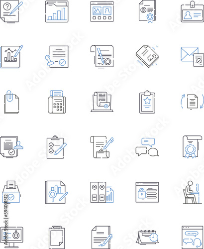 Composing line icons collection. Melodic, Harmony, Chord, Arrangement, Rhythm, Sonata, Symphony vector and linear illustration. Improvisation,Notation,Tempo outline signs set