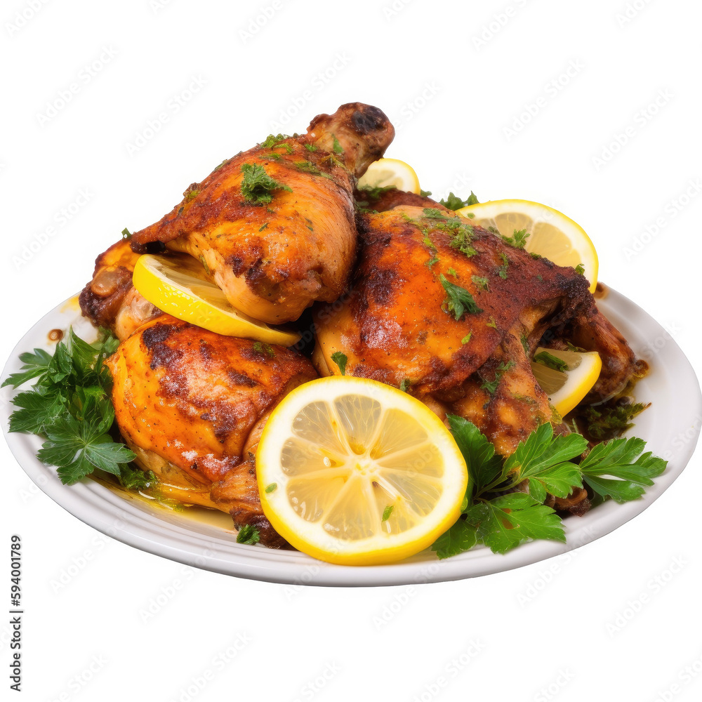 Indian chicken tandoori food dish, generative ai Indian chicken tandoori food dish, generative ai