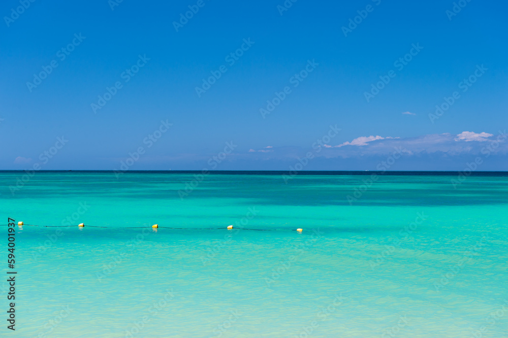 view of turquoise seascape at summer vacation. beautiful seascape at summer vacation holiday