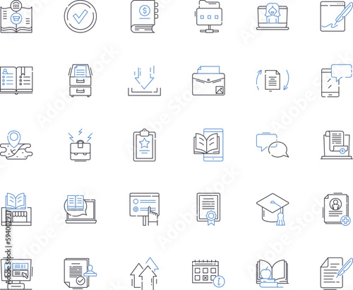 Data analytics line icons collection. Insights, Data, Analytics, Metrics, Dashboards, Visualization, Patterns vector and linear illustration. Algorithms,Optimization,Interpretation outline signs set