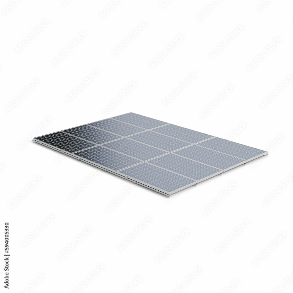 3D rendering illustration of a solar panel isolated on a white background 3D rendering illustration of a solar panel isolated on a white background