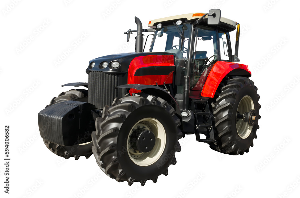 Modern agricultural tractor, side view Modern agricultural tractor, side view