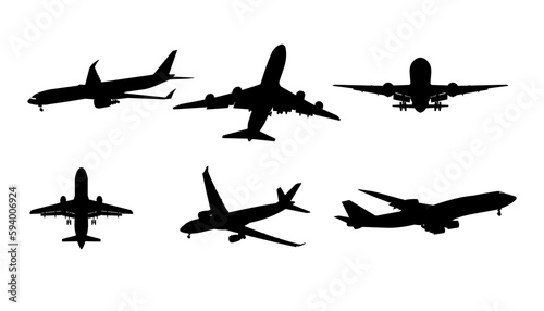 silhouettes of airplane
