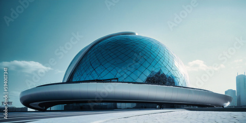 Fototapeta a white building with a large dome on top