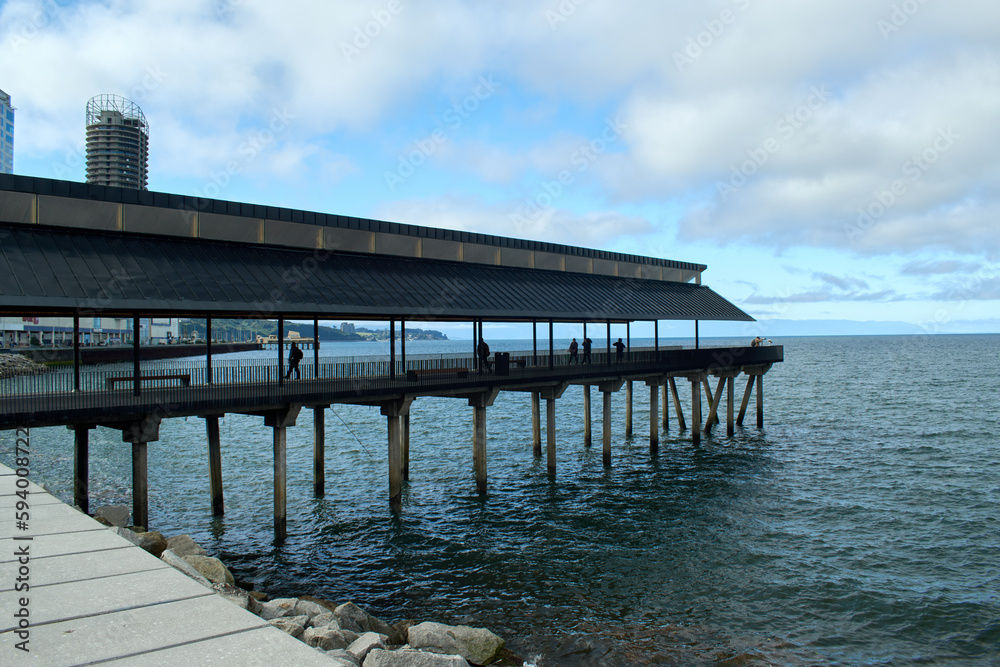 Pier facing the Pacific Ocean in Puerto Montt, Chile Pier facing the Pacific Ocean in Puerto Montt, Chile