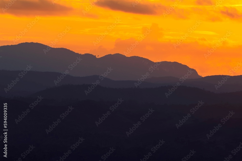 Minimal, atmospheric, landscape with a mountain, hill. 4K wallpaper at dusk, dawn Minimal, atmospheric, landscape with a mountain, hill. 4K wallpaper at dusk, dawn
