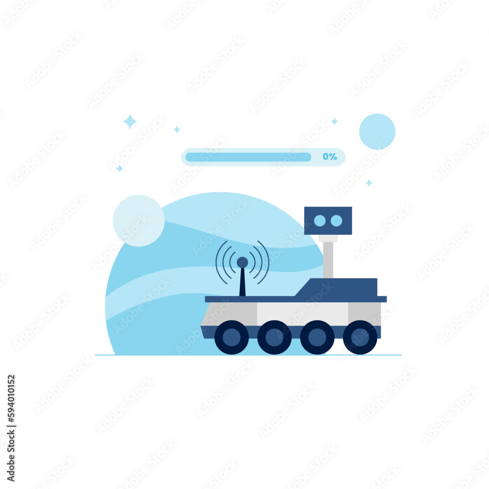 Rover robot space exploration for metaphor no progress empty state ui element illustration Rover robot space exploration for metaphor no progress empty state ui element illustration
