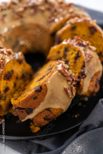 Wallpaper Mural Chocolate pumpkin bundt cake with toffee glaze Torontodigital.ca