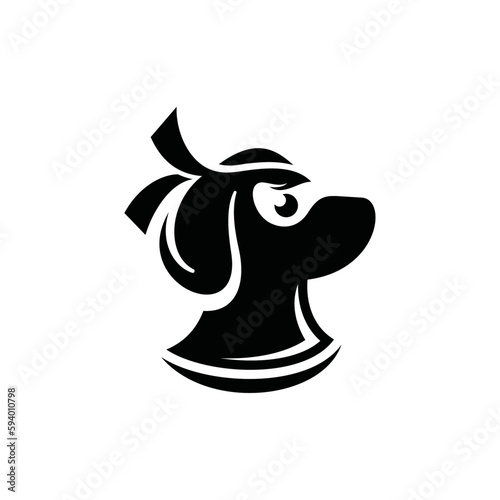 Animal ninja dog head funny modern logo