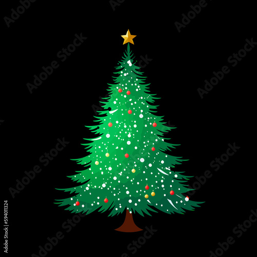 christmas tree white background illustration