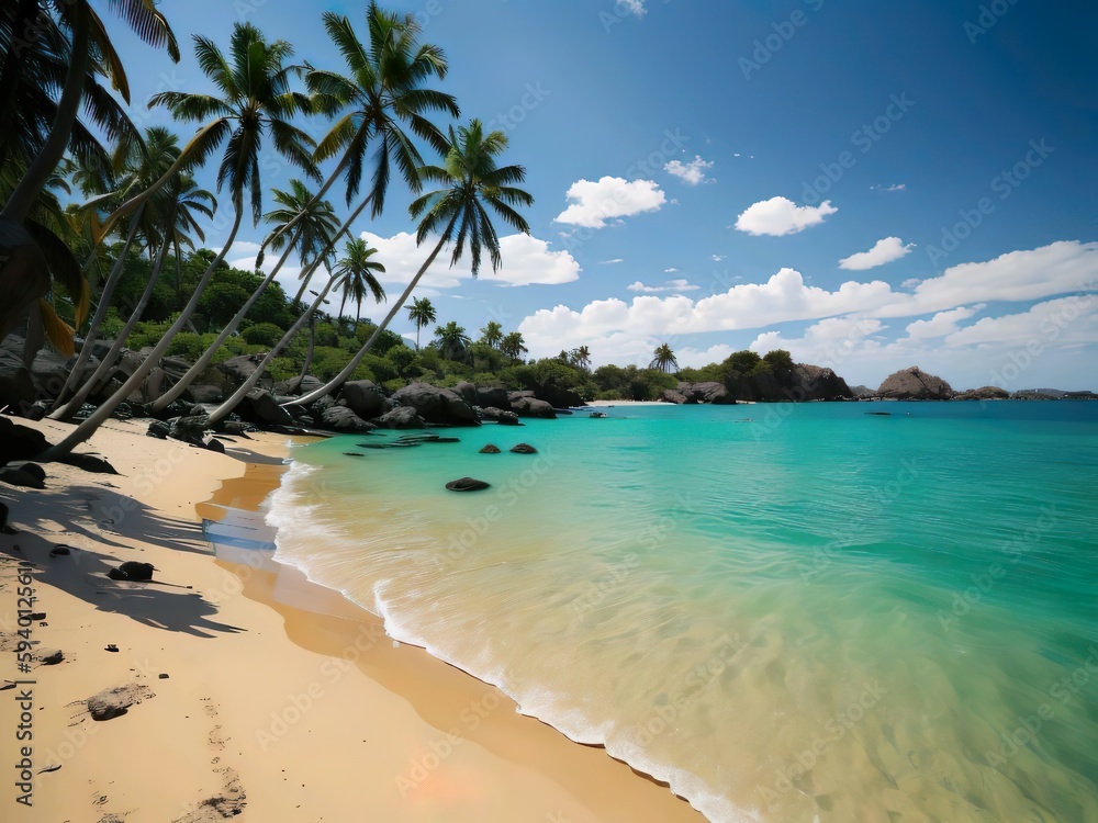 beach with palm trees beach with palm trees