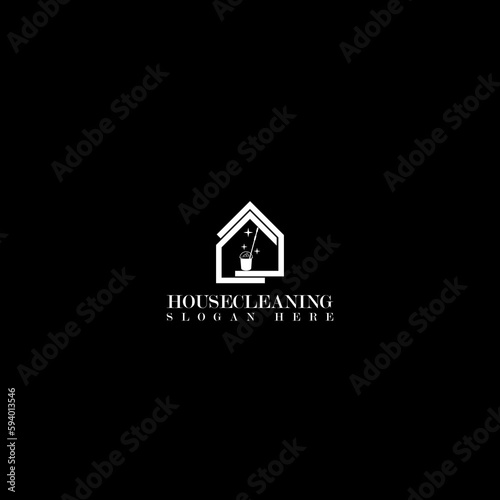 House cleaning logo icon isolated on dark background