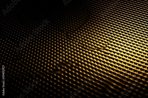 3D gold carbon fiber background pattern. Generative AI