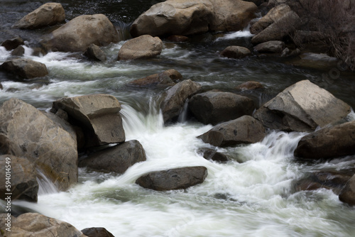 River cascading over and around rocks