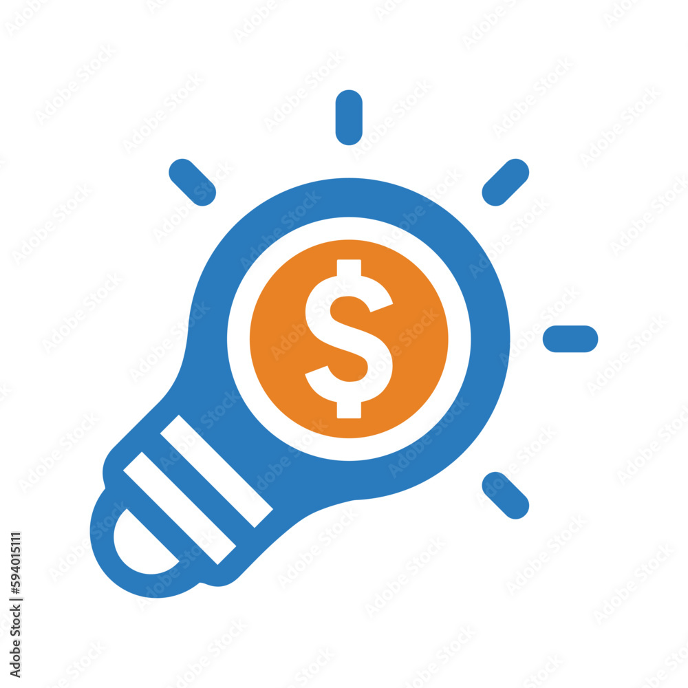 Bulb, dollar, business icon. Editable vector logo. Bulb, dollar, business icon. Editable vector logo.