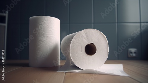 White toilet paper. Generative ai