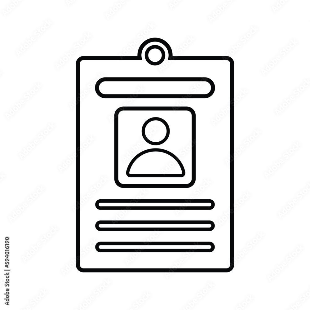 Card, id outline icon. Line art vector. Card, id outline icon. Line art vector.