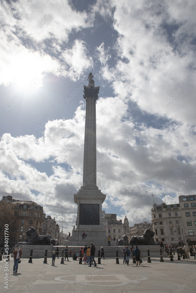 The beautiful Trafalgar Square in London