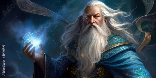 fantasy regal human wizard, dnd character concept, generative ai