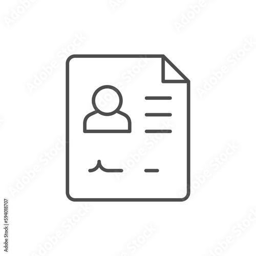 Person resume line outline icon