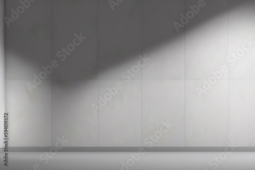 empty white room with wall, shadows casting © Stock Plus