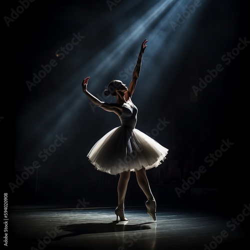 Fotografia A ballerina dancing gracefully on stage