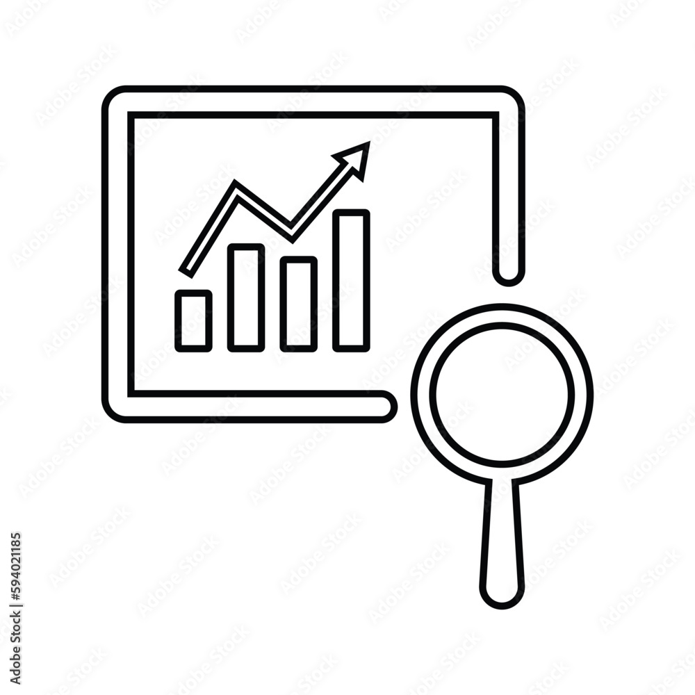 Chart, graph, growth outline icon. Line art vector. Chart, graph, growth outline icon. Line art vector.