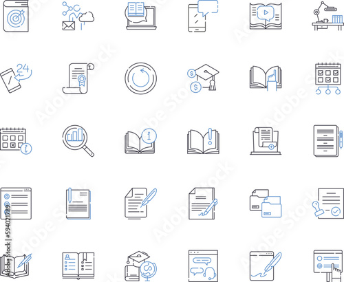 Knowledge instruments line icons collection. Analysis, Calculation, Comprehension, Data, Detection, Diagnosis, Discovery vector and linear illustration. Education,Experimentation,Insight outline signs