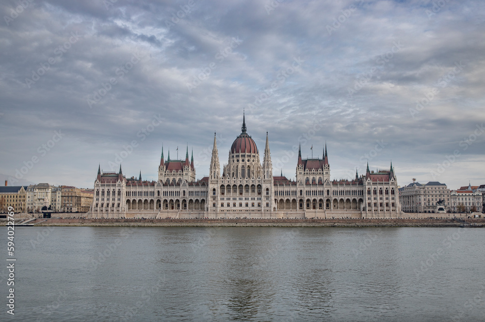 Fototapeta premium View of architecture and parliament in Budapest Hungary