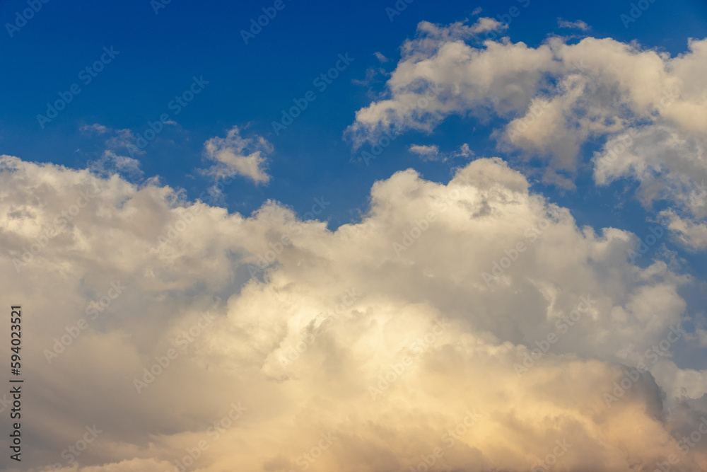 Beautiful clouds with blue sky during a sunset