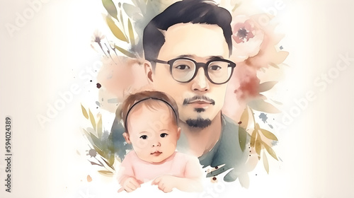 Fathers Day concept with father and his child